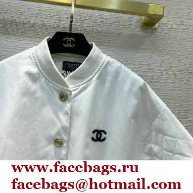 chanel quilting cotton jacket white 2021