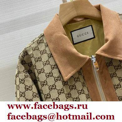 gucci gg canvas coat with colar 2021