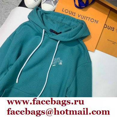 louis vuitton Embroidered Signature Hoodie green 2021