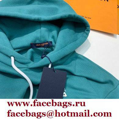 louis vuitton Embroidered Signature Hoodie green 2021