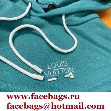 louis vuitton Embroidered Signature Hoodie green 2021