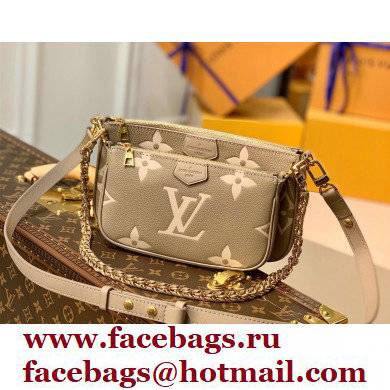 louis vuitton gray Monogram Empreinte leather Multi Pochette Accessoires m45777