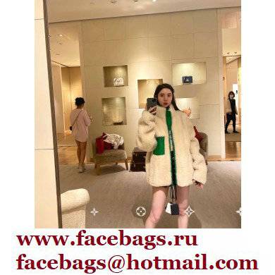 louis vuitton white shearling coat 2021