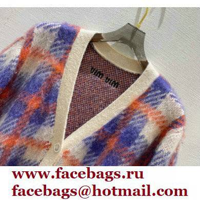 miu miu check MOHAIR CARDIGAN 2021