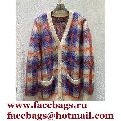 miu miu check MOHAIR CARDIGAN 2021