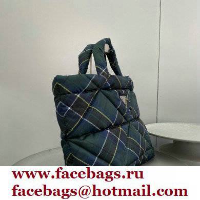 prada Padded green plaid Re-Nylon tote bag 2VG082 2021