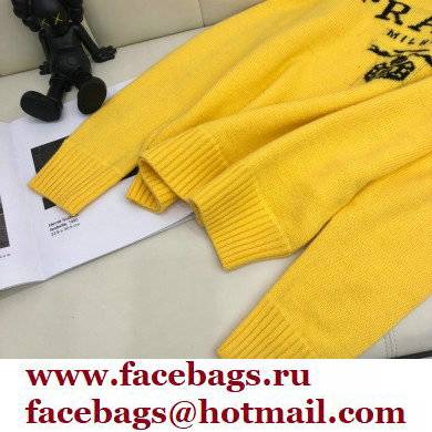 prada logo cashmere sweater yellow 2021