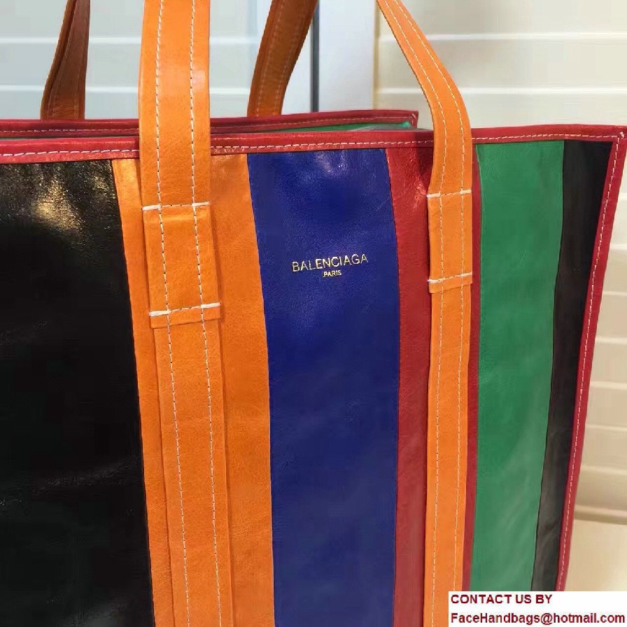 Balenciaga Bazar Medium Shopping Bag Black/Green/Blue/Red/Orange 2016