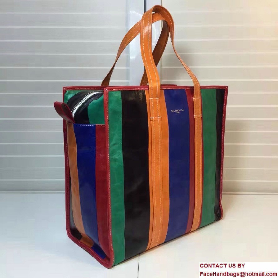 Balenciaga Bazar Medium Shopping Bag Black/Green/Blue/Red/Orange 2016