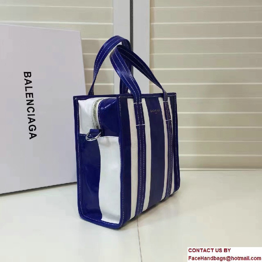 Balenciaga Bazar Mini XS Shopping Bag Blue/White 2016