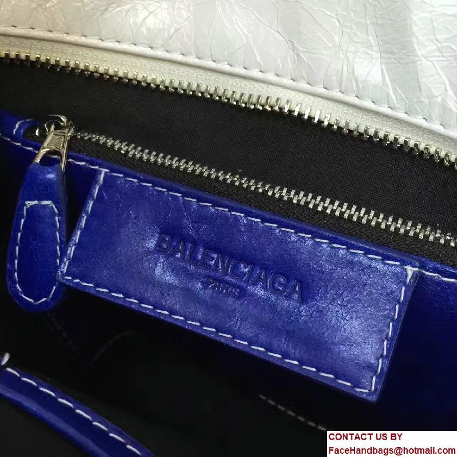 Balenciaga Bazar Mini XS Shopping Bag Blue/White 2016