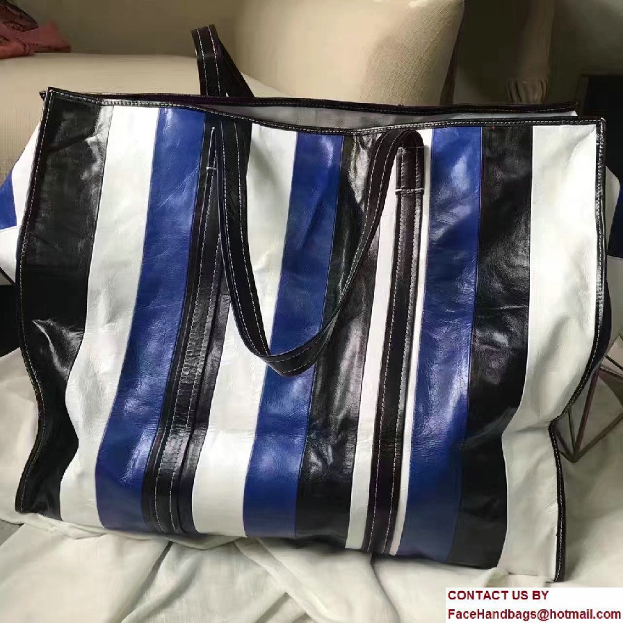 Balenciaga Bazar XL Large Shopping Bag Black/Blue/White 2016