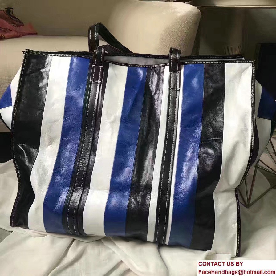 Balenciaga Bazar XL Large Shopping Bag Black/Blue/White 2016