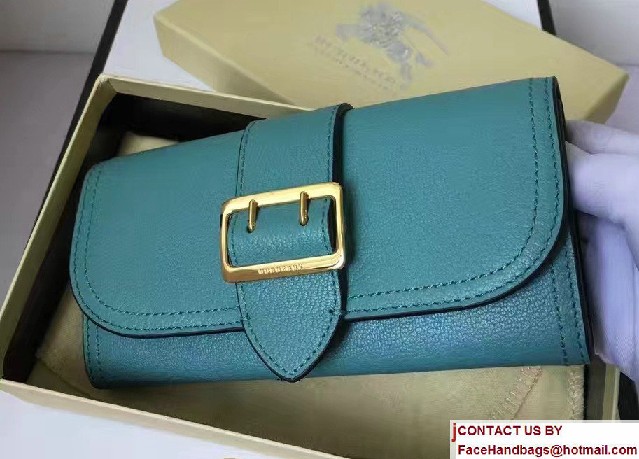 Buckle Textured Leather Continental Wallet 40259721 Eucalyptus Green 2017 - Click Image to Close