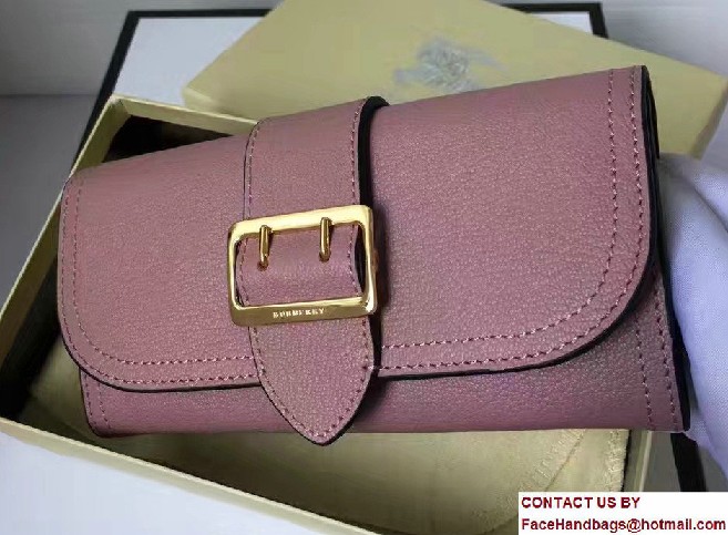 Buckle Textured Leather Continental Wallet 40259731 Dusty Pink 2017 - Click Image to Close