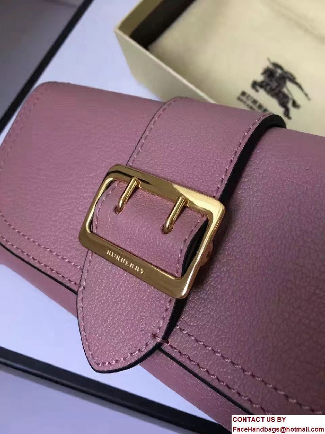 Buckle Textured Leather Continental Wallet 40259731 Dusty Pink 2017