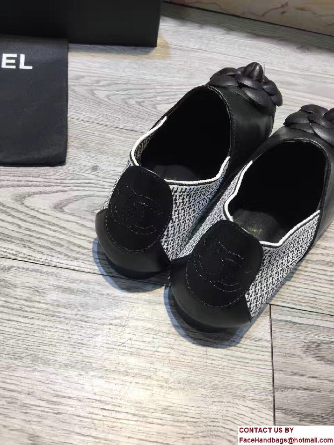 Chanel Camellia Embellished Slip-on Sneakers Black 2017