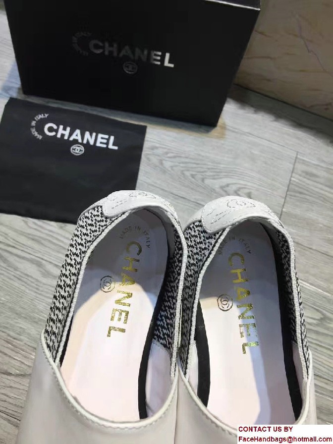 Chanel Camellia Embellished Slip-on Sneakers White 2017