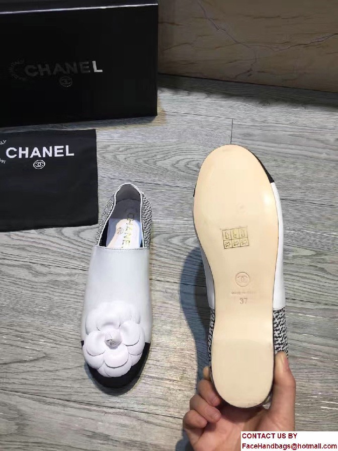 Chanel Camellia Embellished Slip-on Sneakers White 2017