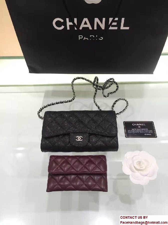 Chanel Caviar Leather Coco Wallet On Chain WOC Bag A81122 Black 2016