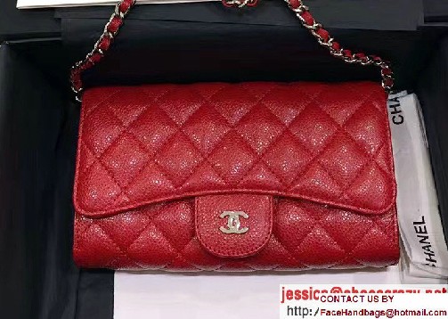 Chanel Caviar Leather Coco Wallet On Chain WOC Bag A81122 Red 2016 - Click Image to Close