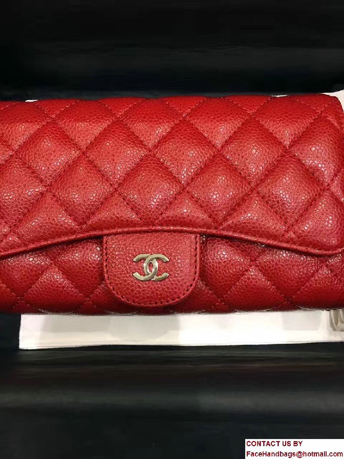 Chanel Caviar Leather Coco Wallet On Chain WOC Bag A81122 Red 2016