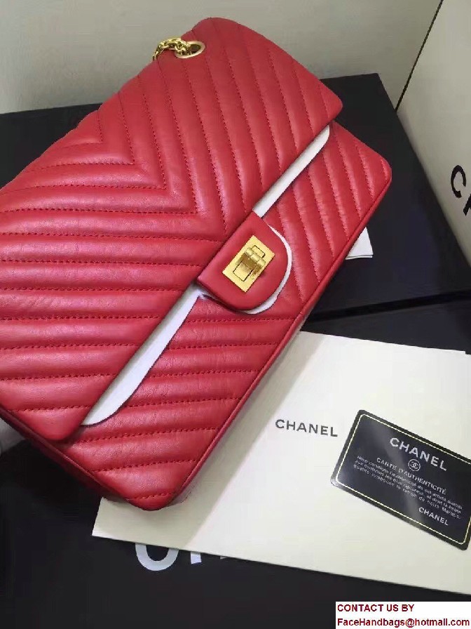 Chanel Chevron 2.55 Reissue Size 226 Classic Flap Bag Red 2016