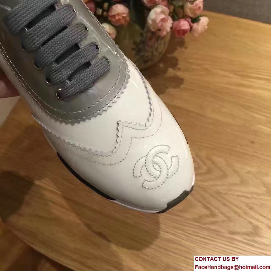 Chanel Cuba Sneakers White/Silver Gray 2017