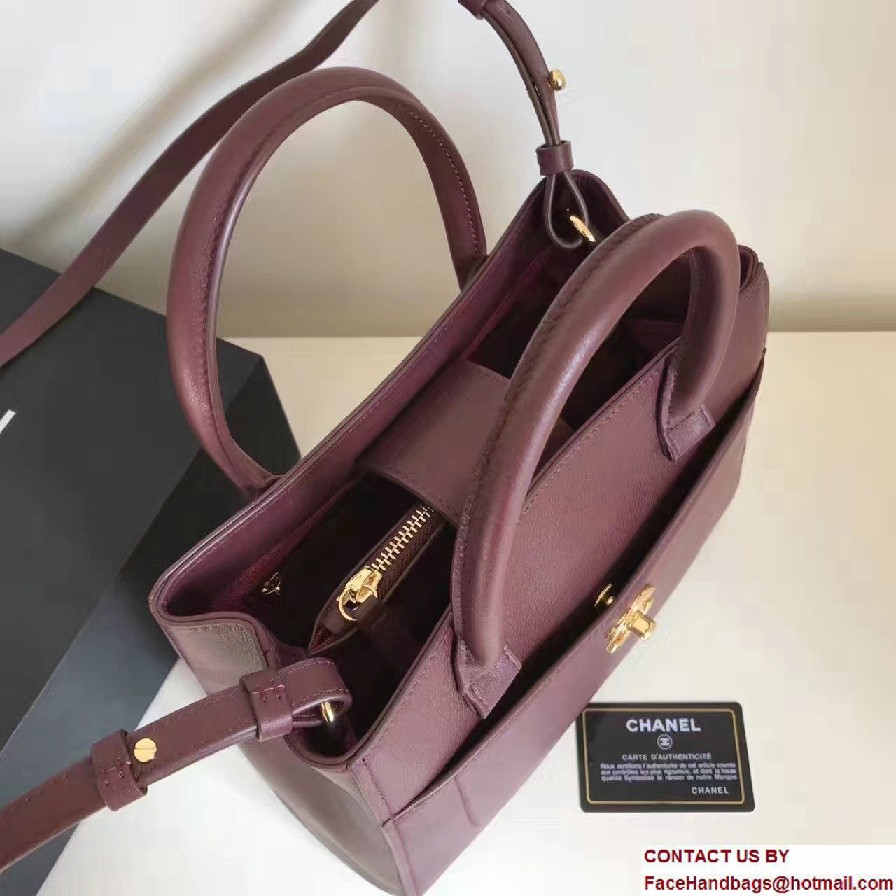 Chanel Grained Calfskin Neo Executive Mini Shopping Bag A69929 Burgundy Cruise 2017