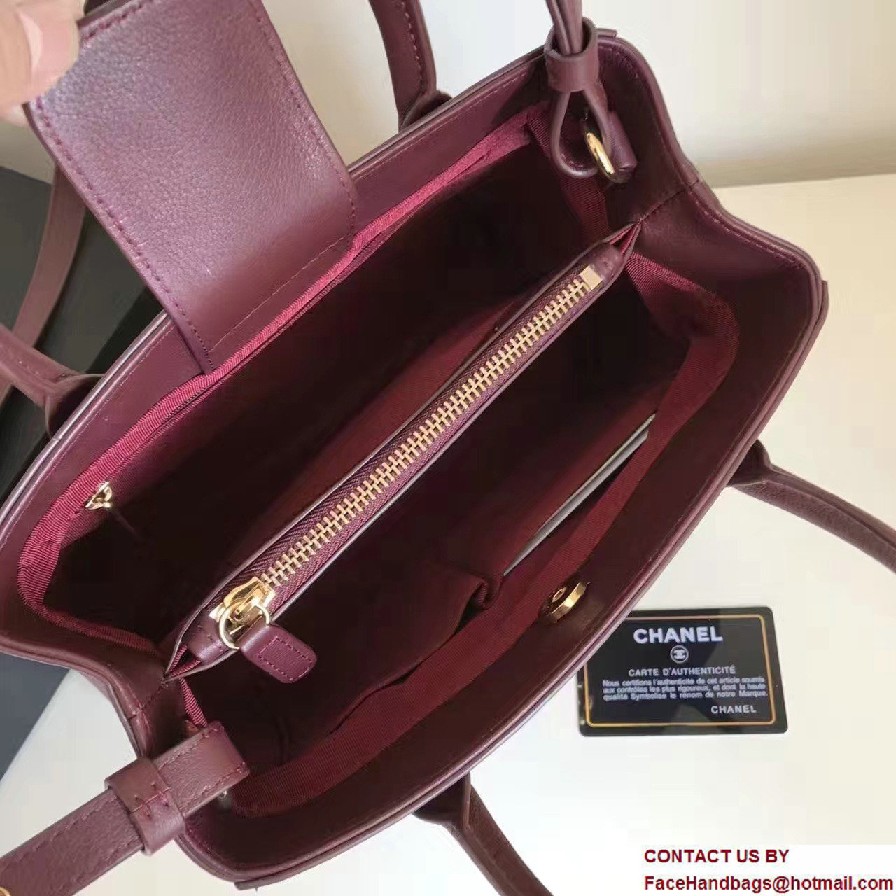 Chanel Grained Calfskin Neo Executive Mini Shopping Bag A69929 Burgundy Cruise 2017