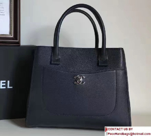 Chanel Grained Calfskin Neo Executive Mini Shopping Bag A69929 Dark Blue Cruise 2017 - Click Image to Close