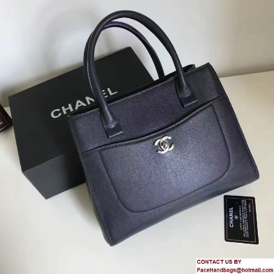 Chanel Grained Calfskin Neo Executive Mini Shopping Bag A69929 Dark Blue Cruise 2017