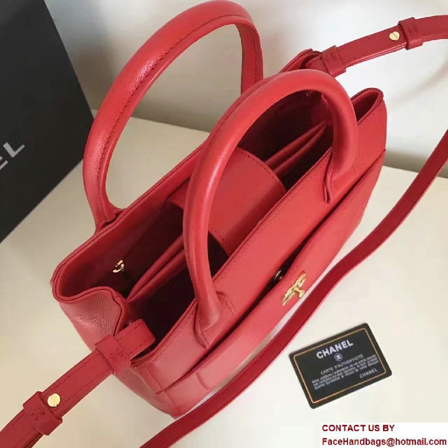 Chanel Grained Calfskin Neo Executive Mini Shopping Bag A69929 Red Cruise 2017