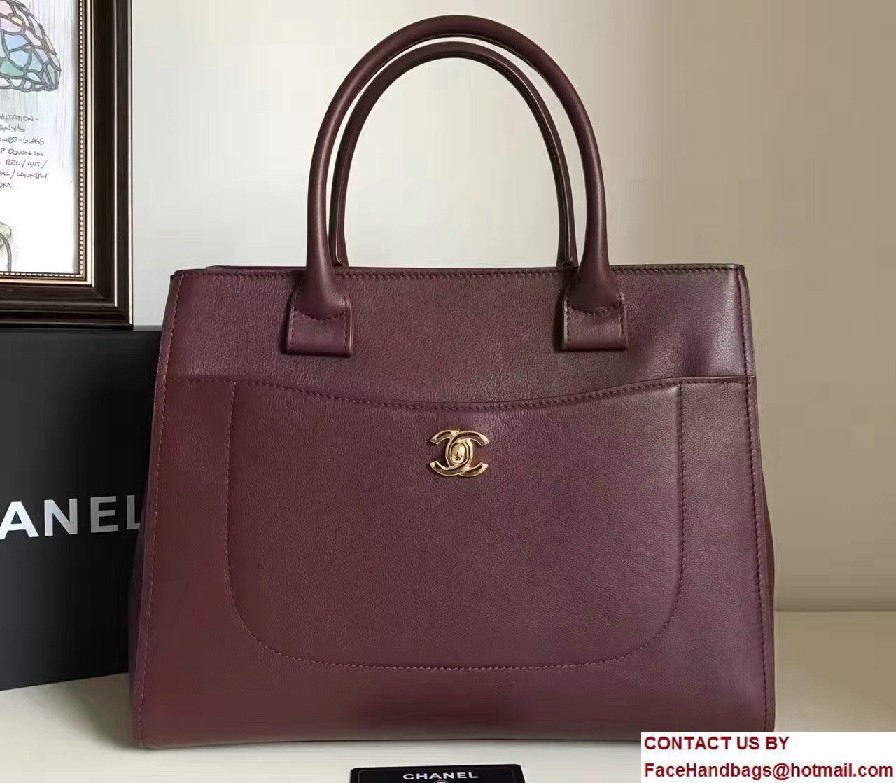 Chanel Grained Calfskin Neo Executive Small Shopping Bag A69930 Burgundy Cruise 2017