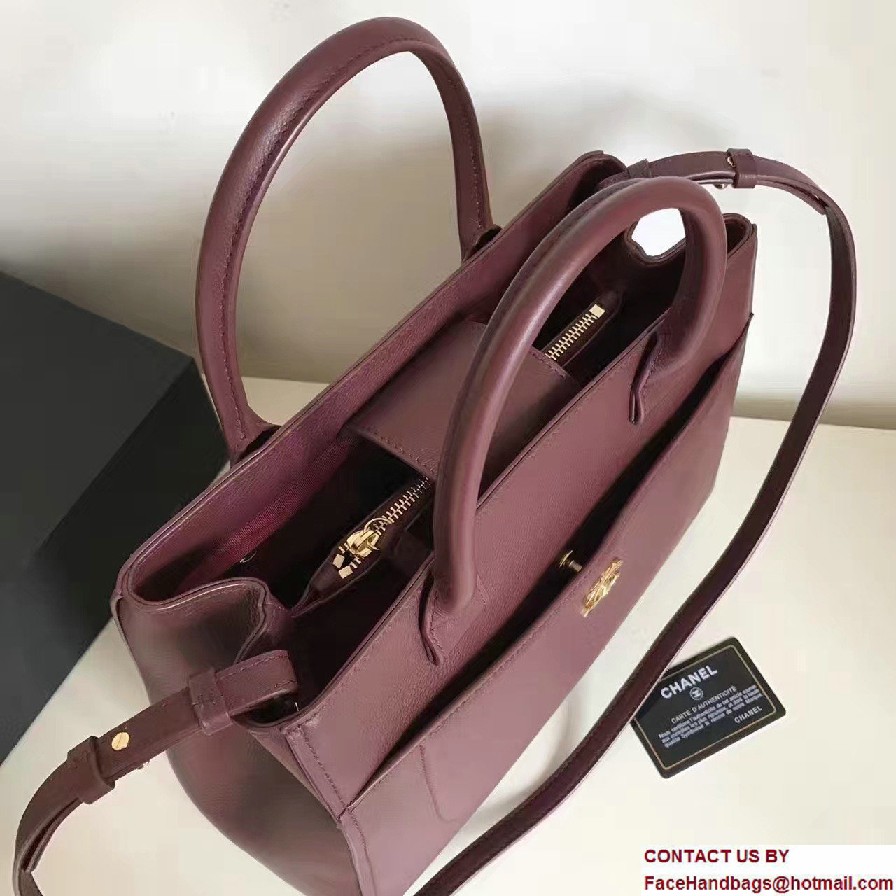 Chanel Grained Calfskin Neo Executive Small Shopping Bag A69930 Burgundy Cruise 2017