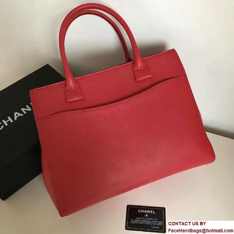 Chanel Grained Calfskin Neo Executive Small Shopping Bag A69930 Red Cruise 2017