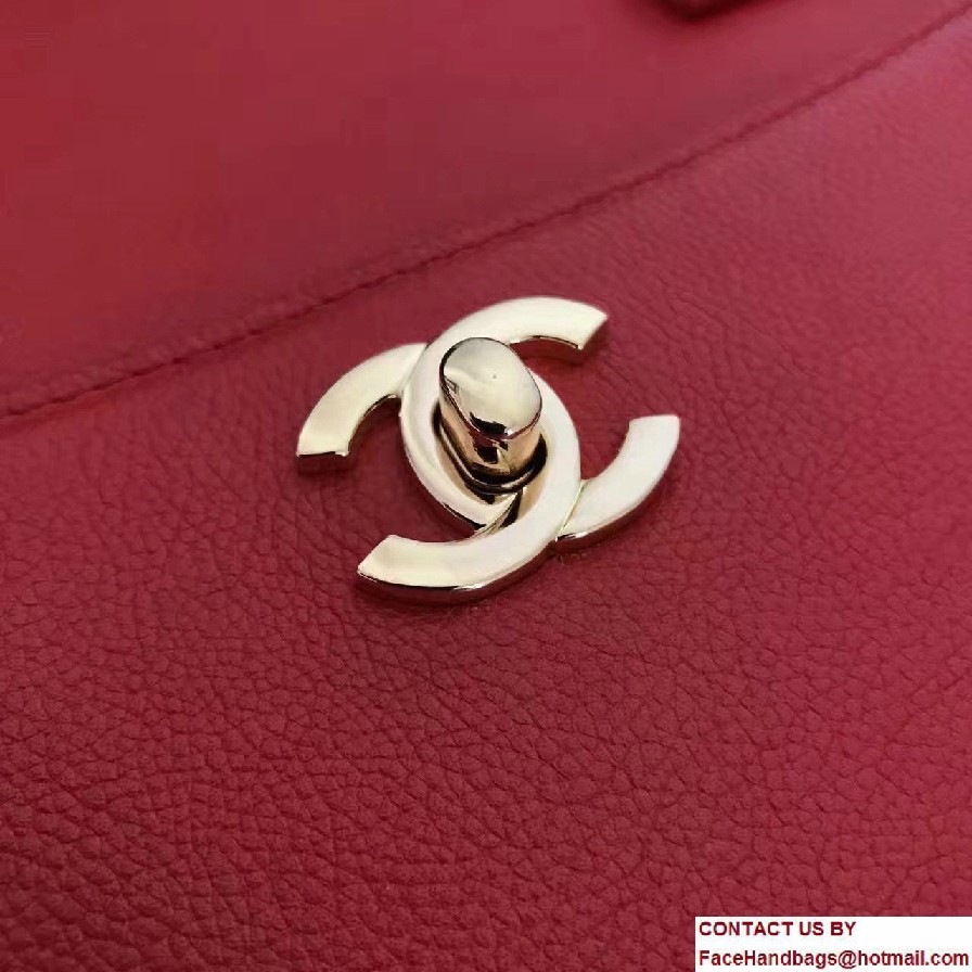 Chanel Grained Calfskin Neo Executive Small Shopping Bag A69930 Red Cruise 2017