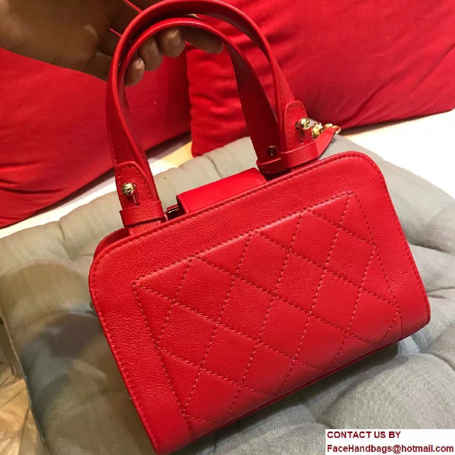 Chanel Label Click Small Shopping Bag A93731 Red 2017