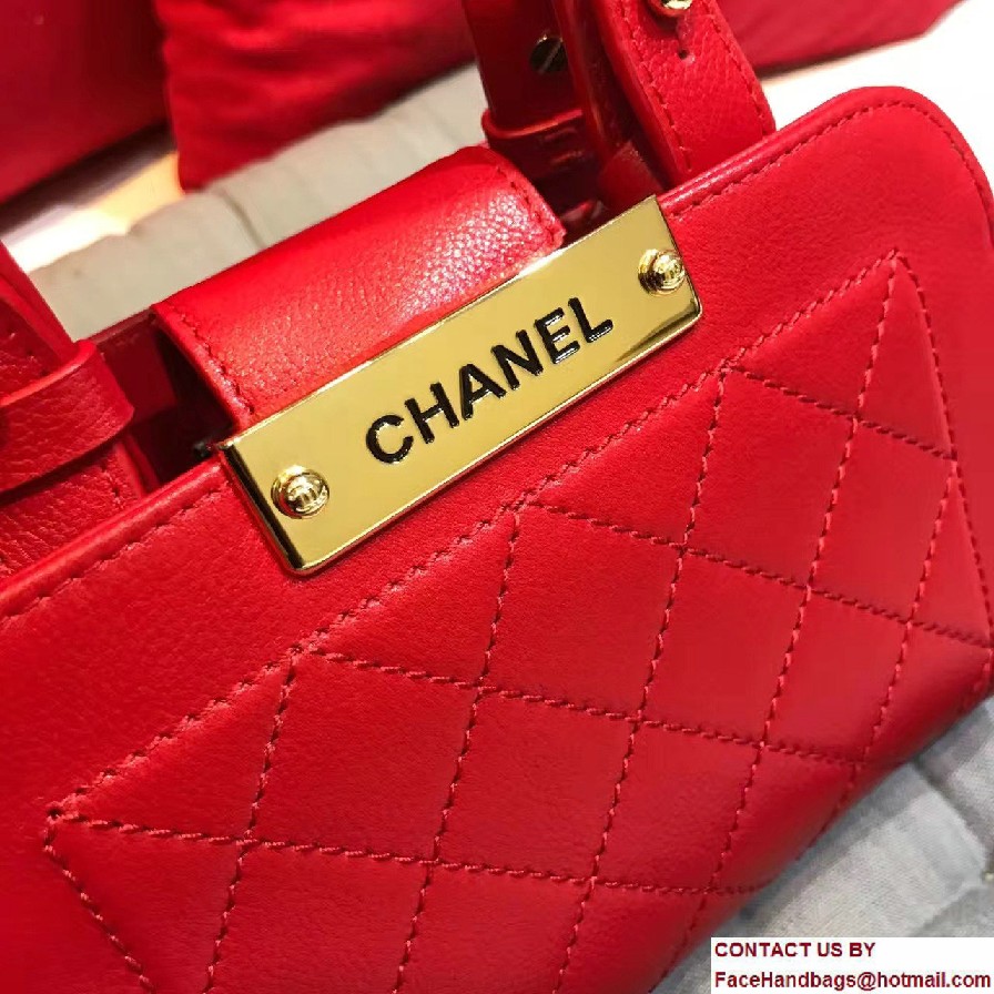 Chanel Label Click Small Shopping Bag A93731 Red 2017