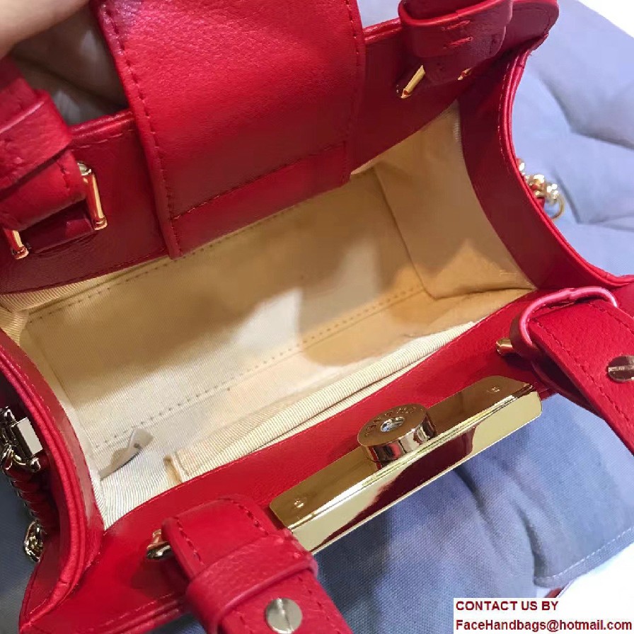 Chanel Label Click Small Shopping Bag A93731 Red 2017