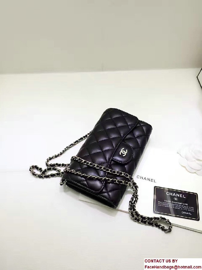 Chanel Lambskin Coco Wallet On Chain WOC Bag A81122 Black 2016