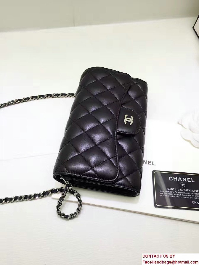 Chanel Lambskin Coco Wallet On Chain WOC Bag A81122 Black 2016