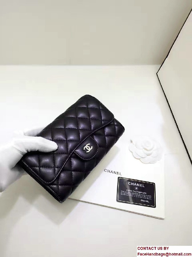 Chanel Lambskin Coco Wallet On Chain WOC Bag A81122 Black 2016