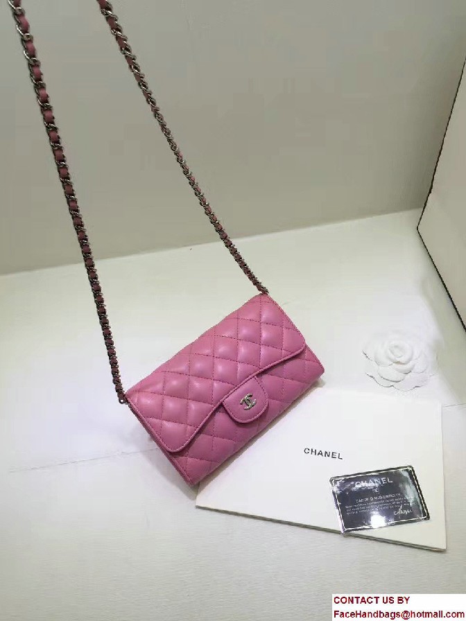 Chanel Lambskin Coco Wallet On Chain WOC Bag A81122 Pink 2016