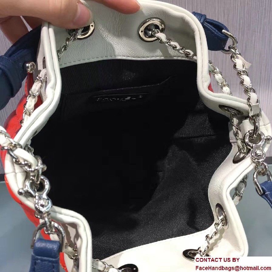 Chanel Lambskin/Resin Small Drawstring Bag A93730 Red/White/Blue Cruise 2017