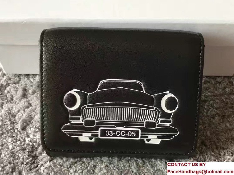 Chanel Lambskin and Car Printed Small Wallet 2017