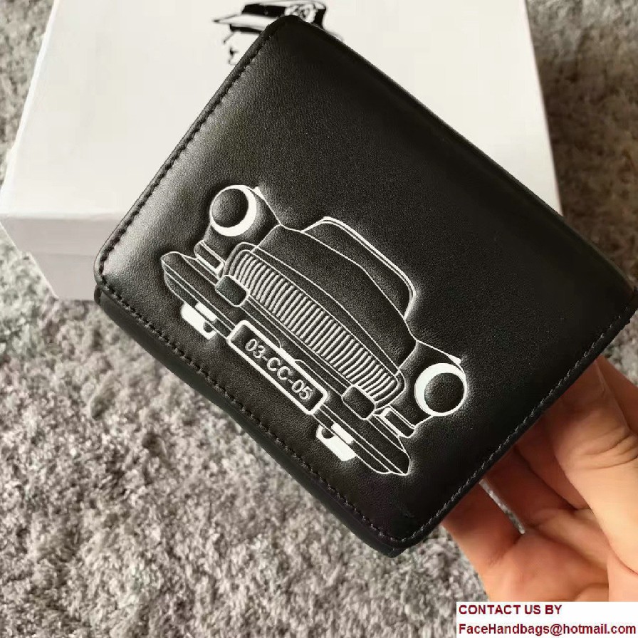 Chanel Lambskin and Car Printed Small Wallet 2017