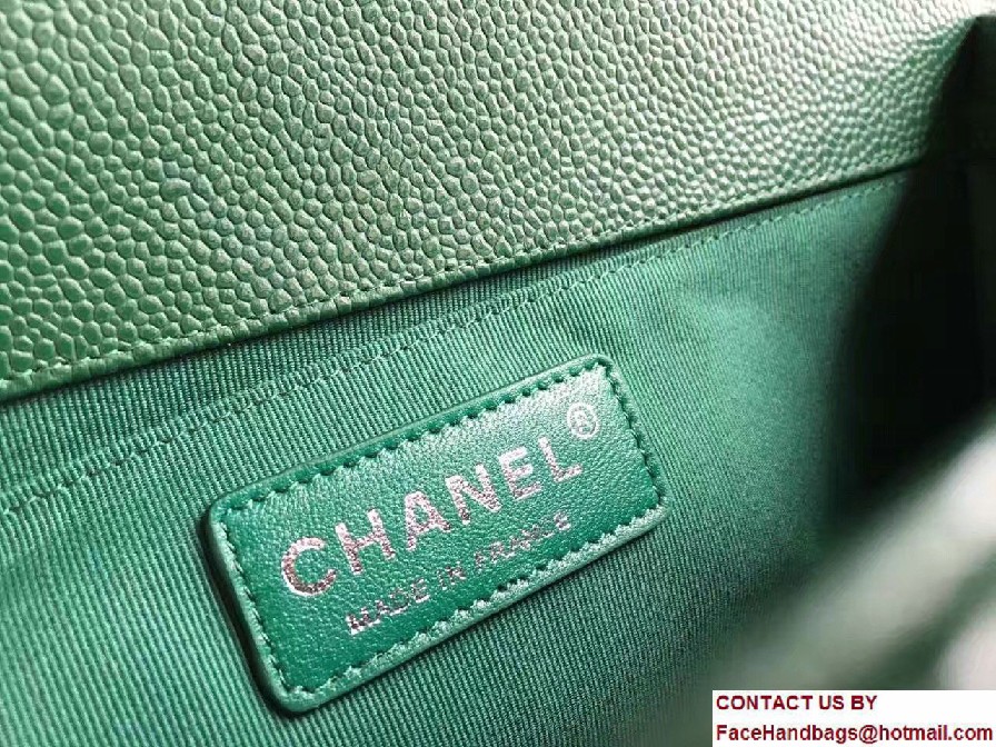 Chanel Medium Boy Flap Shoulder Bag A67086 in Caviar Leather Green 2017