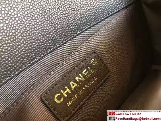 Chanel Medium Boy Flap Shoulder Bag A67086 in Caviar Leather Olive Green 2017