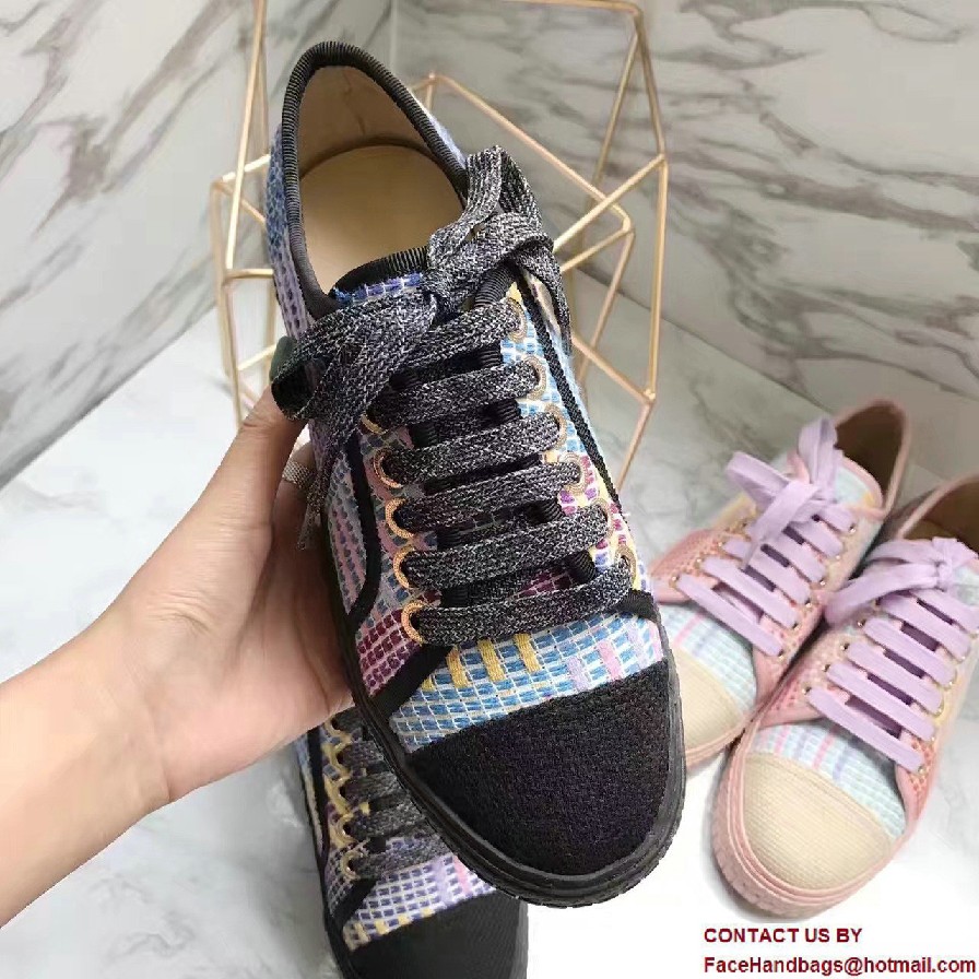 Chanel Multicolor Tweed Sneakers G32383 Black Spring 2017